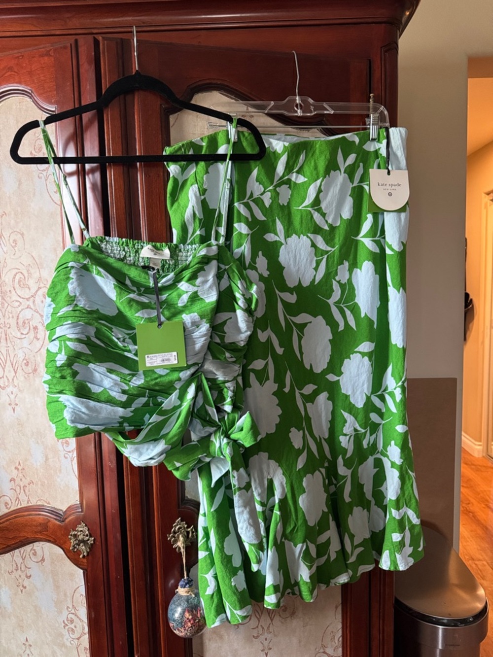 kate spade Green and White Floral Two-Piece Set